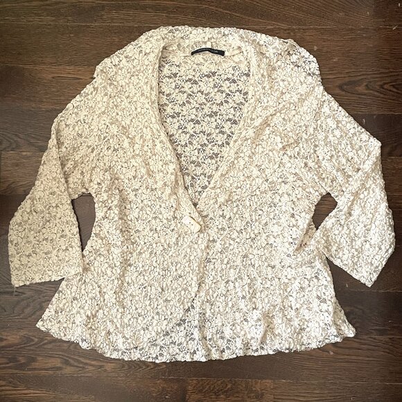 Stunning Windsmoor Cream Lace Blazer Jacket-Size Medium/Large - Picture 1 of 11